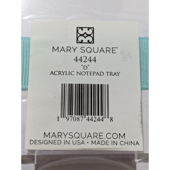 Blue Stripe Monogram Initial D 5 x 5 Paper Note Pad Acrylic Tray New - Picture 5 of 5